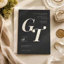 Monograma Sofisticado | Casamento Preto Marfim