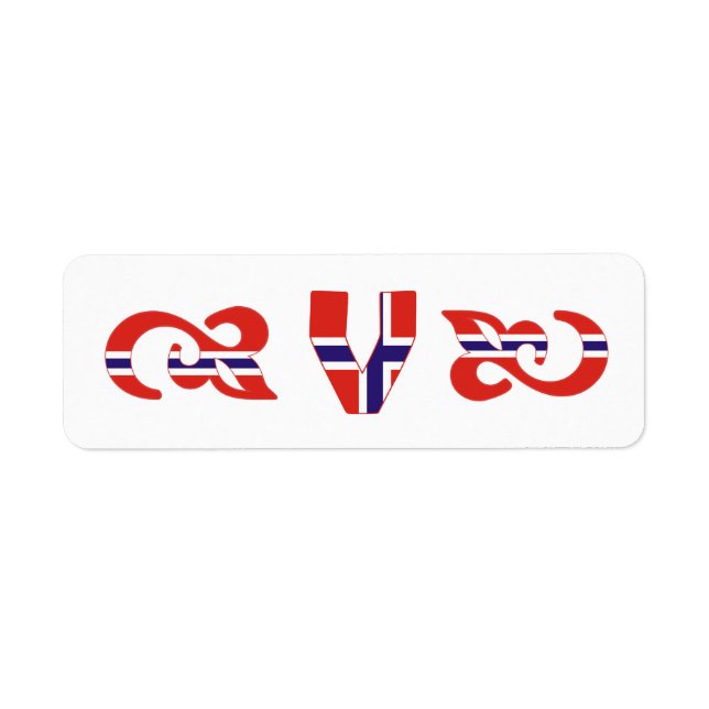 Monograma V Etiqueta Norueguesa (Frente)
