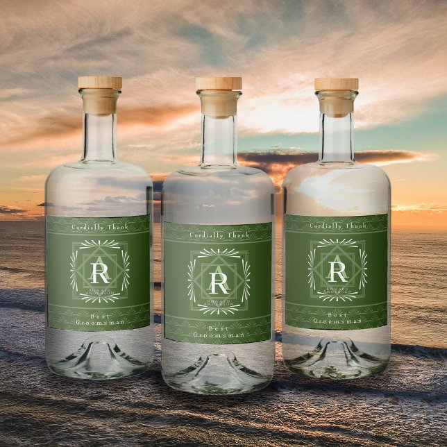 Monograma Verde de na moda Frame (Modern stylish Monogram Design. )