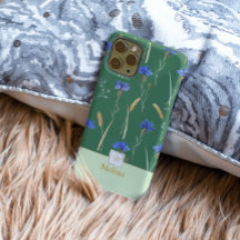 Monograma Verde Floral de Flores Selvagens