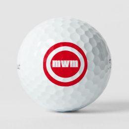 Monograma Vermelho Moderno Bolas de Golfe Personal