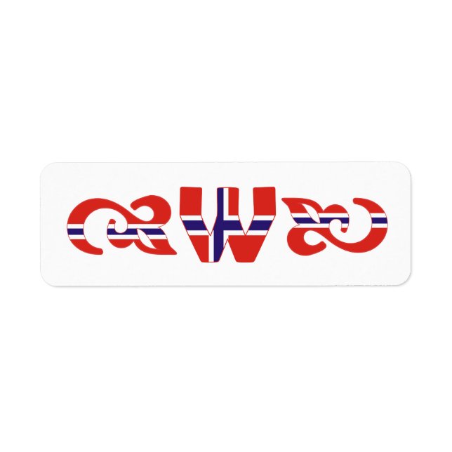 Monograma W Etiqueta norueguesa (Frente)