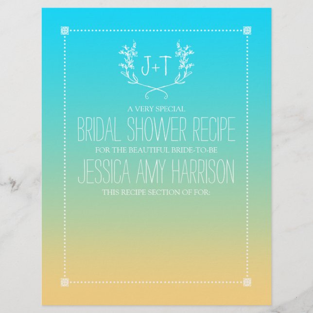 Monograma Wreath Beach Ombre Divisor (Frente)