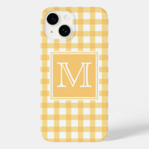 Monograma  Xadrez de Tartan de Pastel Yellow Gingh