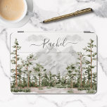 Monogramas Aquarela Montanha e Floresta<br><div class="desc">Abraçar a natureza com nosso monograma de montanha de aquarela e jato de ar iPad da floresta! Personalize com o seu monograma por um toque de estilo rústico e boho. Natureza carregar aonde quer que você vá!</div>