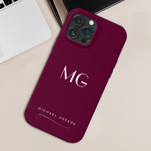 Monogramas Burgundy Minimalista Com Nome