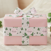 Monogramas, cor-de-rosa e verde, e gingham