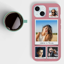 Monogramas De Colagem De Fotografias Ou Nomes Rosa