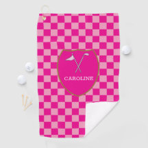 Monogramas de cor-de-rosa e clube de golfe e bande