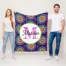 Monogramas personalizam cobertor de velo