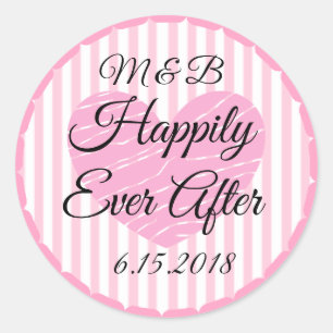 Monogrammed feliz nunca após Wedding etiquetas