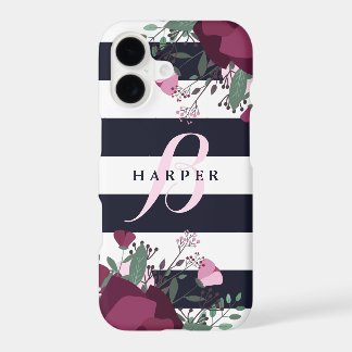 Monogrammed listrado dos rosas | do rosa & da