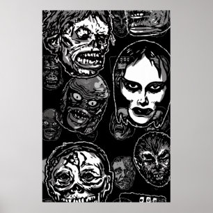Monster Máscaras Variante Poster - Pop - Horror Re