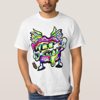 Monster Mouth Chomp M13 Color Graphic Art T-shirt
