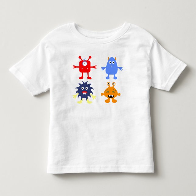 Monster Themed Toddler Fine Jersey T-Shirt (Frente)