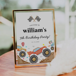 Monster Truck Bash Car Race Flagres Aniversário Bo