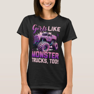 Monster Truck T Camisa Meninas Como Monstros També