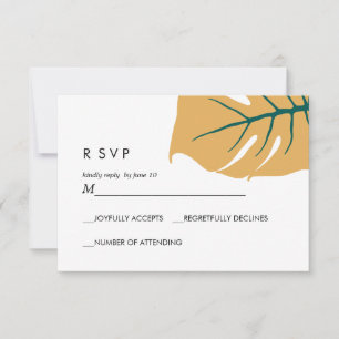 Monstera   Amarelo    Resposta de Casamento RSVP