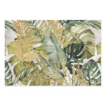 Monstera Leaf Majestade e Palmas Tropicais Dourada