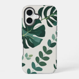 Monstera Minimalista e Padrão Verde - Moderno