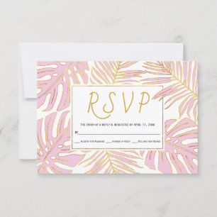 Monstera tropical, folhas de palmeira RSVP wedding