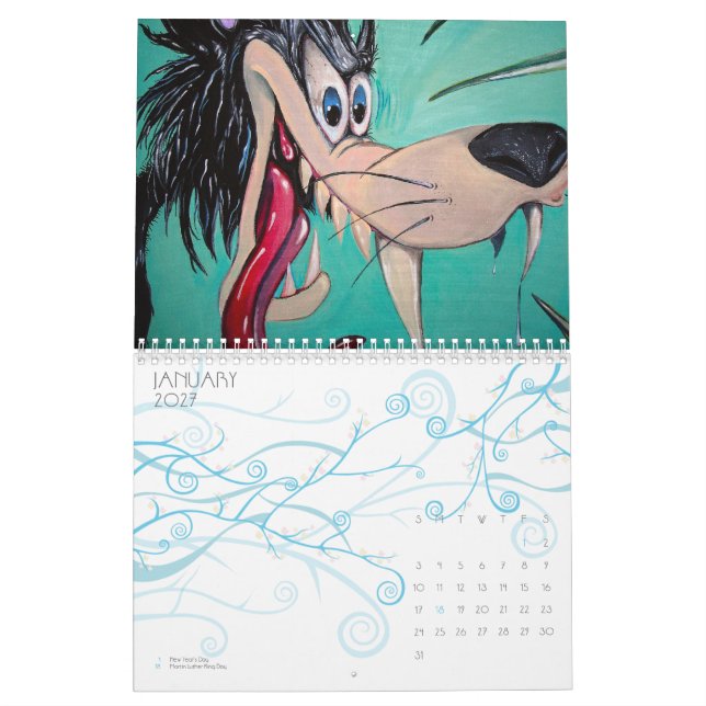 Monstro, cavernas e Tag 2012 calendário de 12 (Jan 2027)