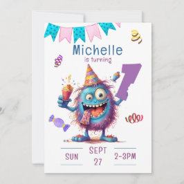 Monstro Colorido de Um Ano, Convite de Aniversário