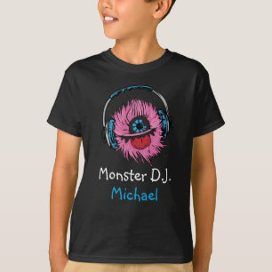 Monstro D.j. personalizado com o nome T-Shirt