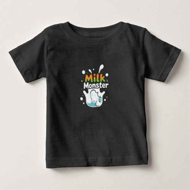 Monstro do Leite - Camisa Adorável para Bebês (Frente)