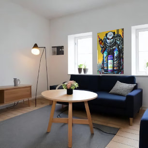 Monstro do robô Soda na cidade AI Art Poster