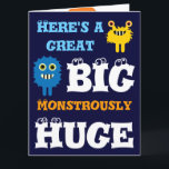 Monstro enormes GRANDES cartão do feliz<br><div class="desc">Here um grande cartão feliz feliz feliz feliz monstrously ENORME GRANDE do feliz aniversario com os monstro de sorriso bonitos coloridos. Este cartão é um cartão de aniversário GRANDE de 8, 5 x 11 polegadas. Excelente para miúdos! cartões de aniversário grandes, cartões de aniversário gigantes, cartões de aniversário enormes, cartões...</div>