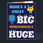 Monstro enormes GRANDES cartão do feliz<br><div class="desc">Here um grande cartão feliz feliz feliz feliz monstrously ENORME GRANDE do feliz aniversario com os monstro de sorriso bonitos coloridos. Este cartão é um cartão de aniversário GRANDE de 8, 5 x 11 polegadas. Excelente para miúdos! cartões de aniversário grandes, cartões de aniversário gigantes, cartões de aniversário enormes, cartões...</div>