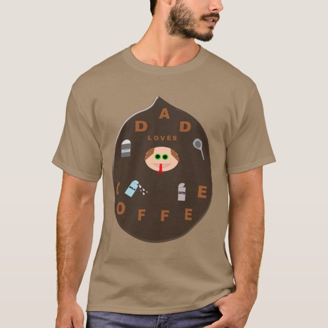 Monstro Pai Engraçado Adora Camisa De Café (Frente)