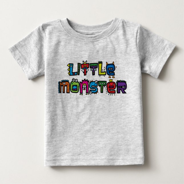 Monstro pequeno - o texto Doodles o t-shirt (Frente)
