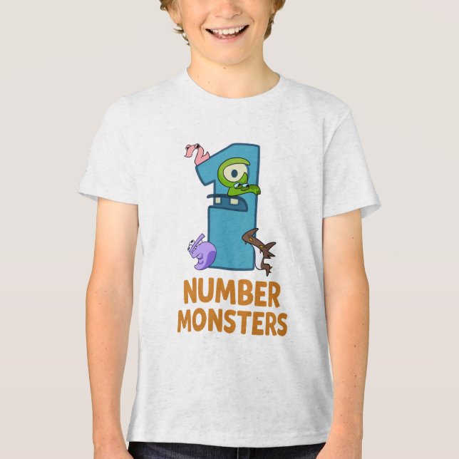 Monstros Numerosos Camisa Crianças - Cartoon Diver (Frente)