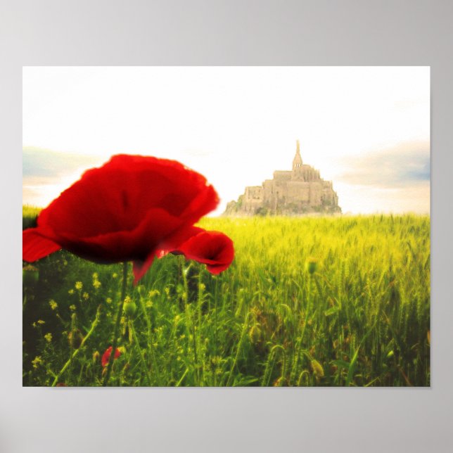 Mont Rua Michel France Fairy Tale Castle Poster (Frente)