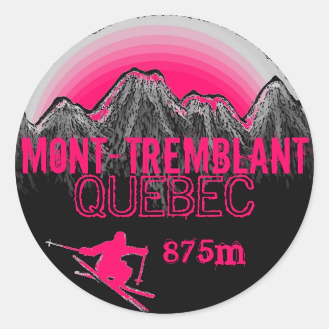 Mont Tremblant Quebec, autocolantes cor-de-rosa de (Frente)