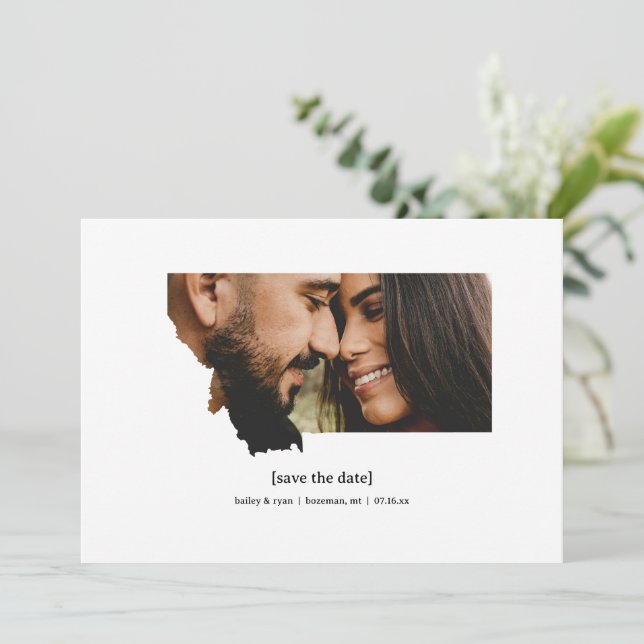 Montana Salve o Cartão com fotos de Data (Em pé/Frente)