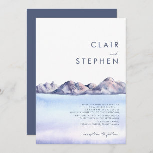 Montanha De Inverno Em Um Convite De Casamento