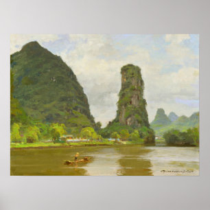 Montanha de Shutong das belas artes no poster de
