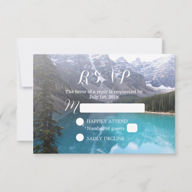 Montanha Lake Wedding Elegant RSVP (Frente)