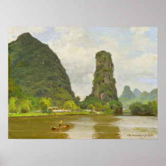 Montanha Shutong de Arte Fina em Yanshuo Poster