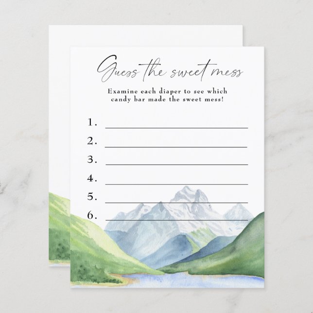 Montanhas - Adivinha o jogo Doce Mess (Frente/Verso)
