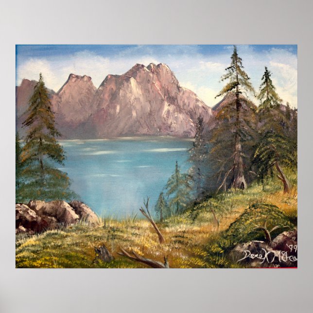 montanhas alemãs pintura a óleo poster impressão (Frente)