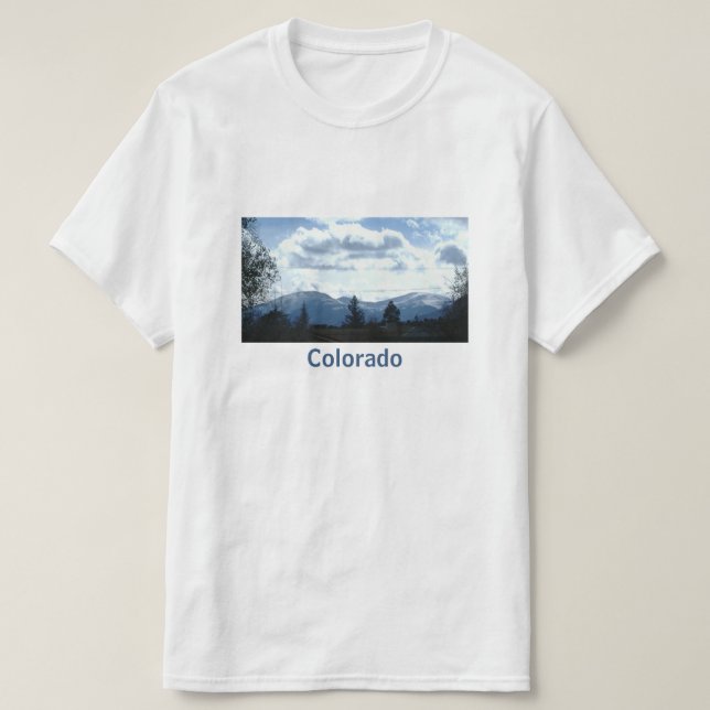 Montanhas Azuis na Camisa T do Colorado (Frente do Design)
