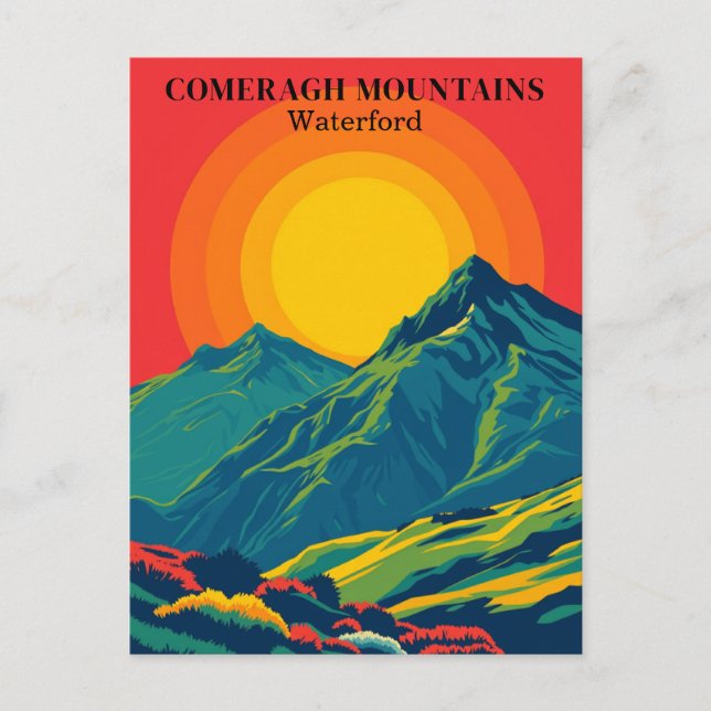 Montanhas Comeragh Irlanda Cartão Postal de Viagem (Frente)