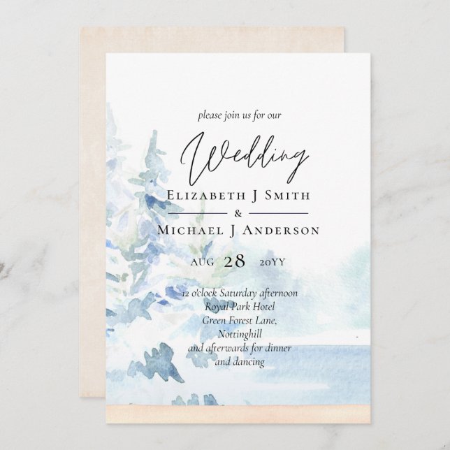 Montanhas de neve do orçamento das árvores de inve (Frente/Verso)