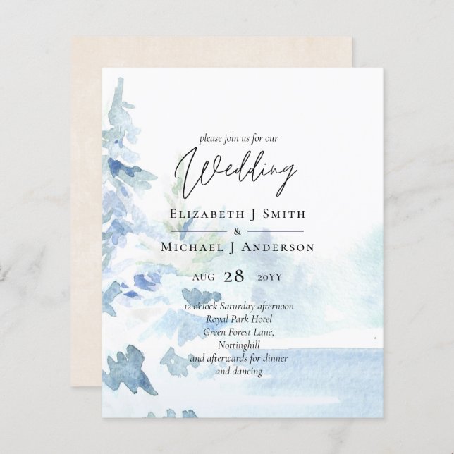 Montanhas de neve do orçamento das árvores de inve (Frente/Verso)