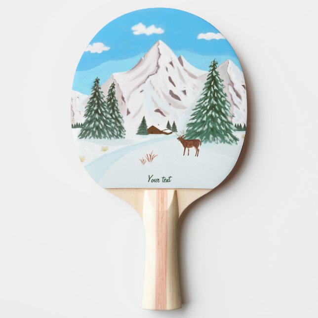 Montanhas de Neve Raquete de Ping Pong (Frente)