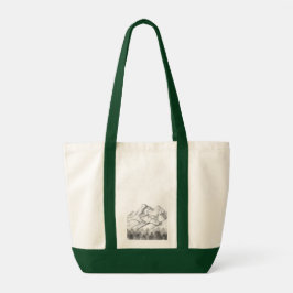 Montanhas Desenhadas a Lápis em Bolsa Tote